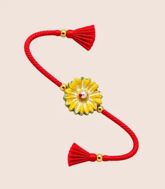 Nettyam Eco-Friendly Rakhi (Yellow) Made with Gou Dung