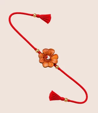 Nettyam Eco-Friendly Rakhi (Orange) Made with Gou Dung