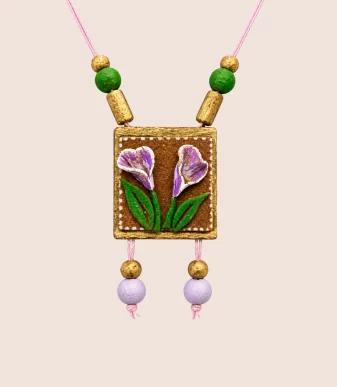 Nettyam Handcrafted Gomay Floral Handmade Pendant Necklace
